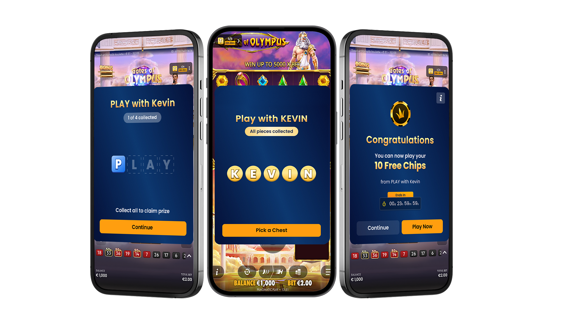 Play with Kevin promotion on mobile